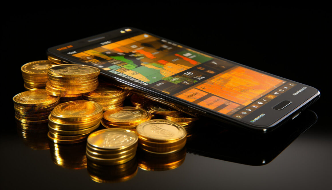 Person using mobile betting app on smartphone